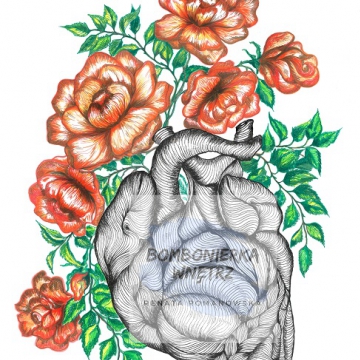 Wzór autorski - Serce w różach